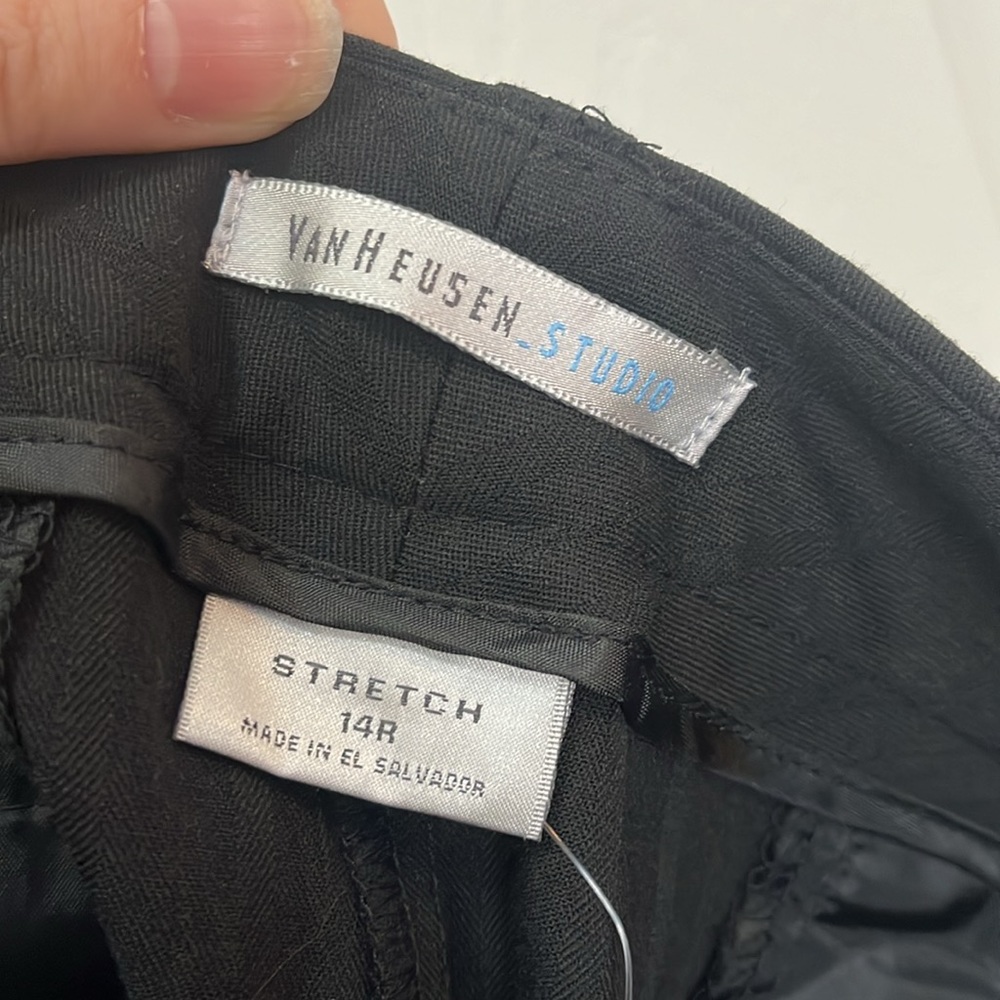 NWT VanHeusen black trouser leg slacks - Picture 6 of 14